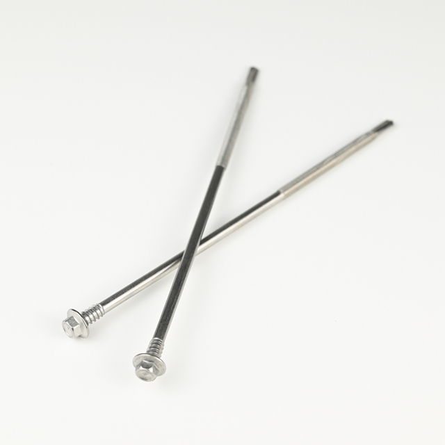 برغي ذاتي الحفر بغسالة سداسية SUS410 بخيط مزدوج ST5.5-24X185، 5#